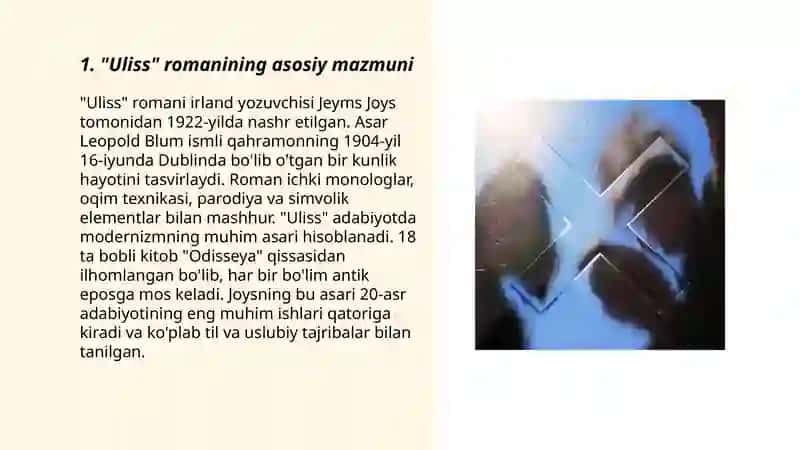 "Uliss" romanining tahlili 3