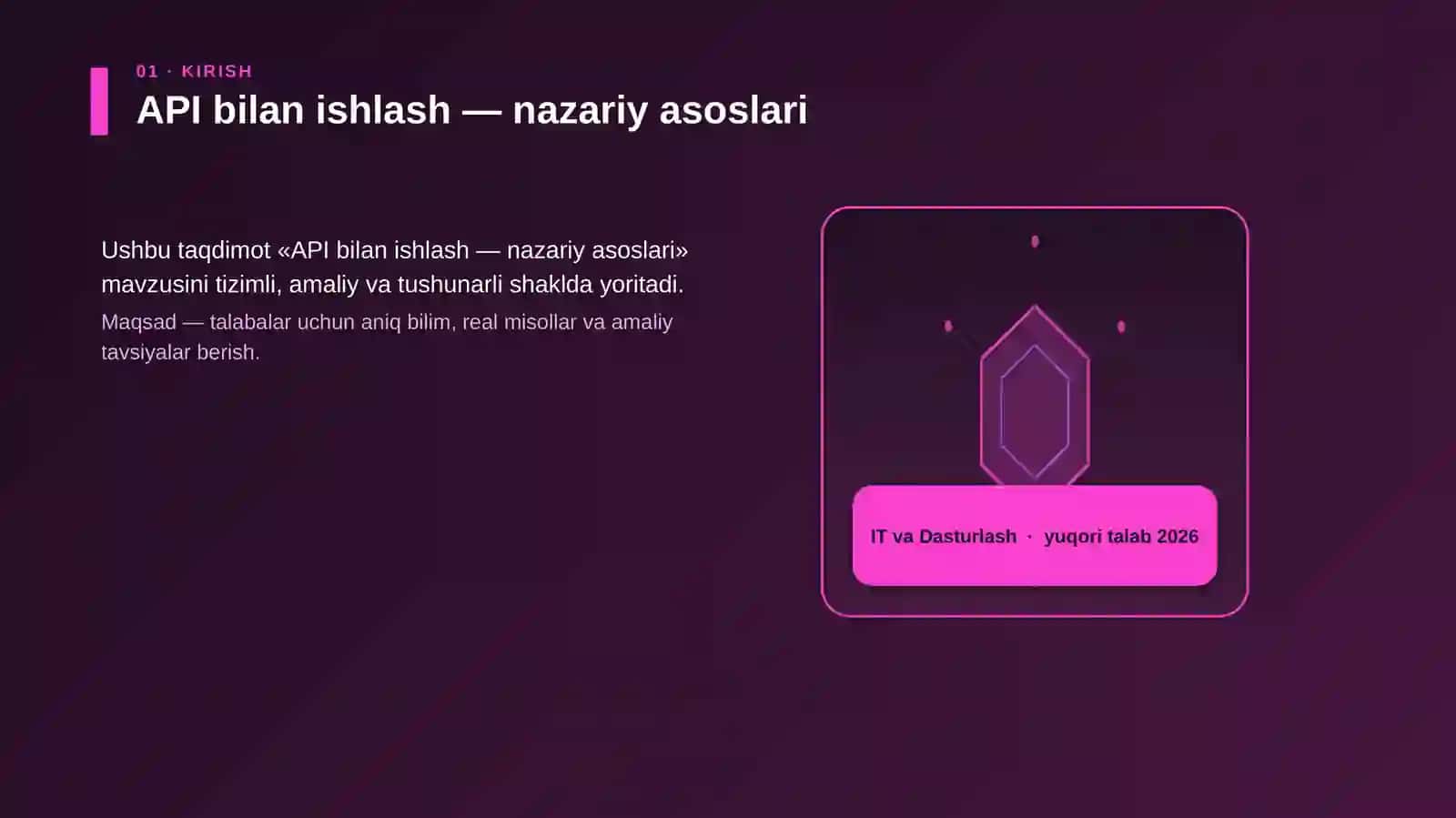 API bilan ishlash — nazariy asoslari 3
