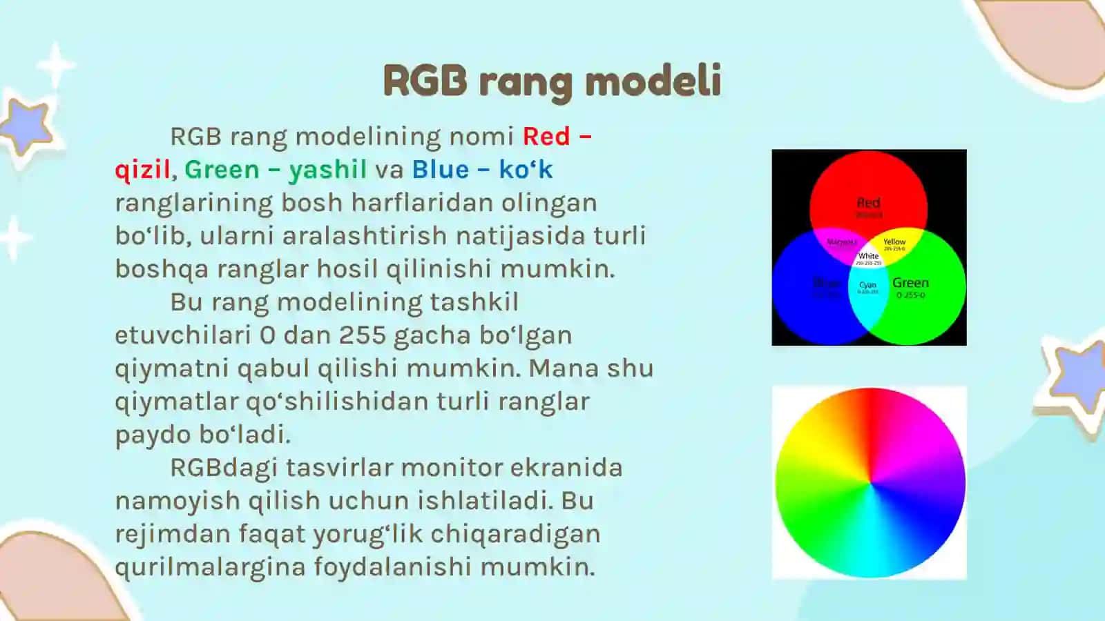 Rang Modellari va Grafik Formatlar 3
