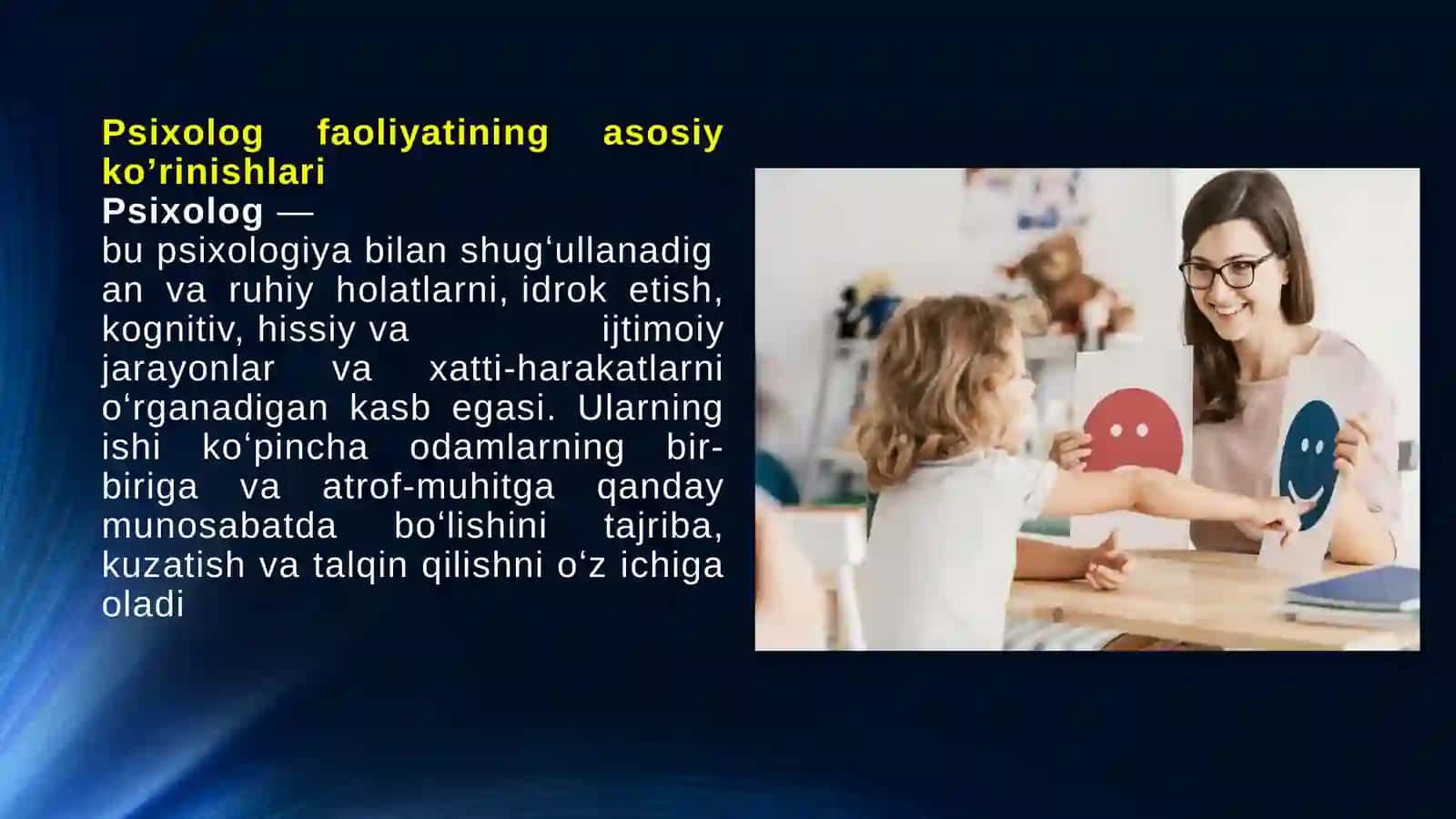 Psixolog faoliyatining ko’rinishi va sohalari 3