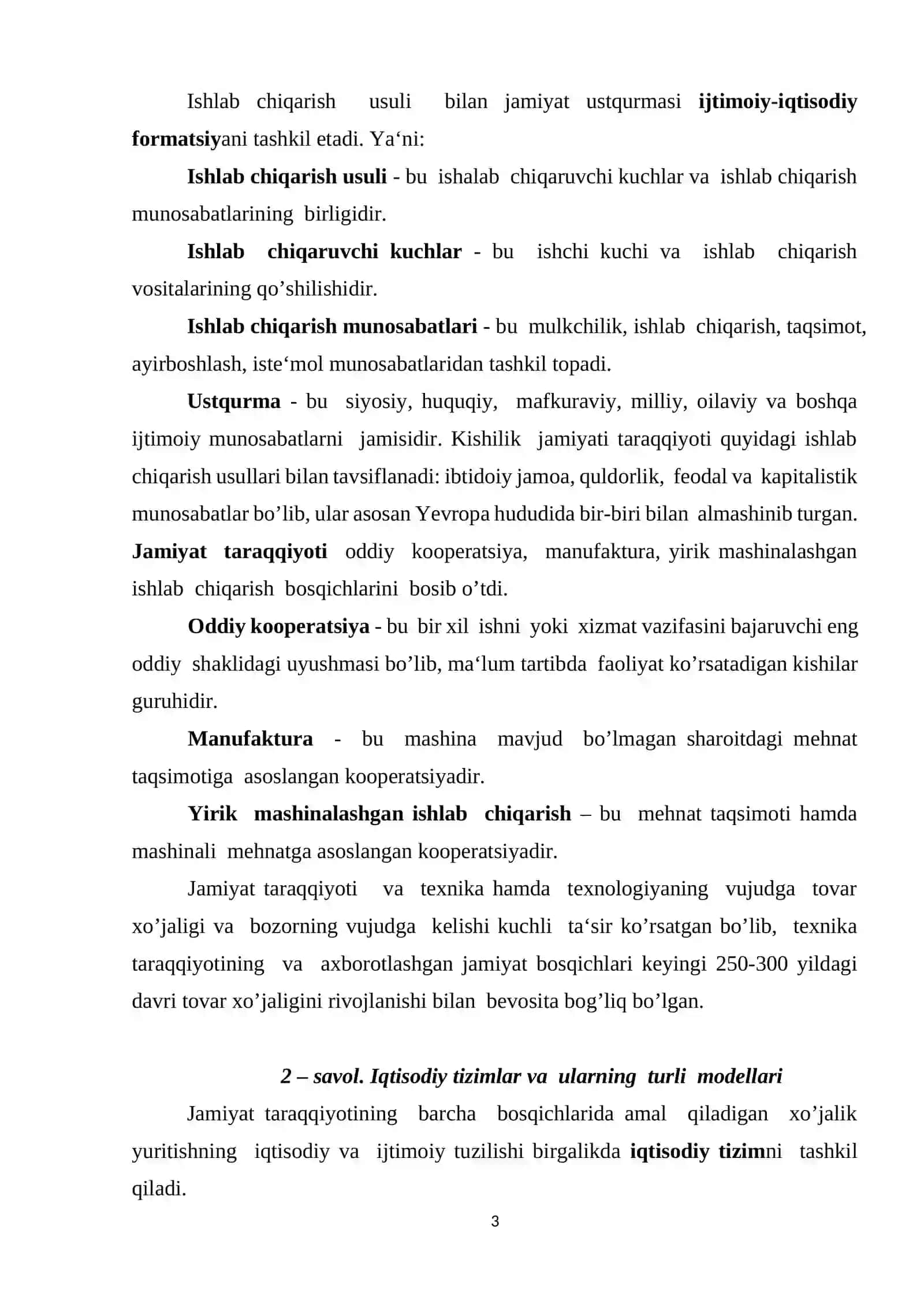 Iqtisodiy tizim turlari 3