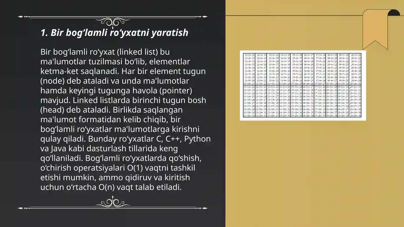 Bir bog‘lamli ro‘yxatlar ustida amllar va ularning algoritmlari C++da 3