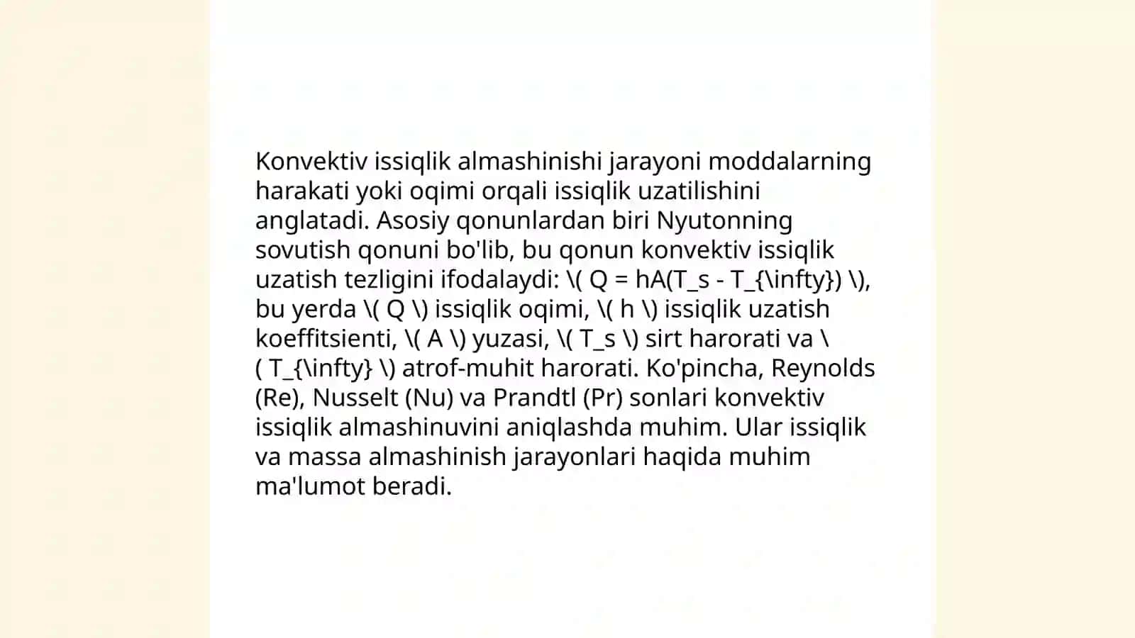Konvektiv issiqlik almashinish 3