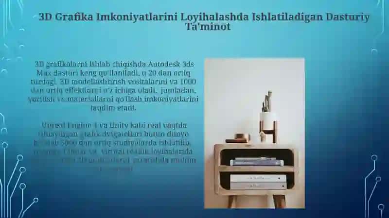 3D Grafika Imkoniyatlarini Loyihalashda Qo'llaniladigan Dasturiy Ta'minot 3