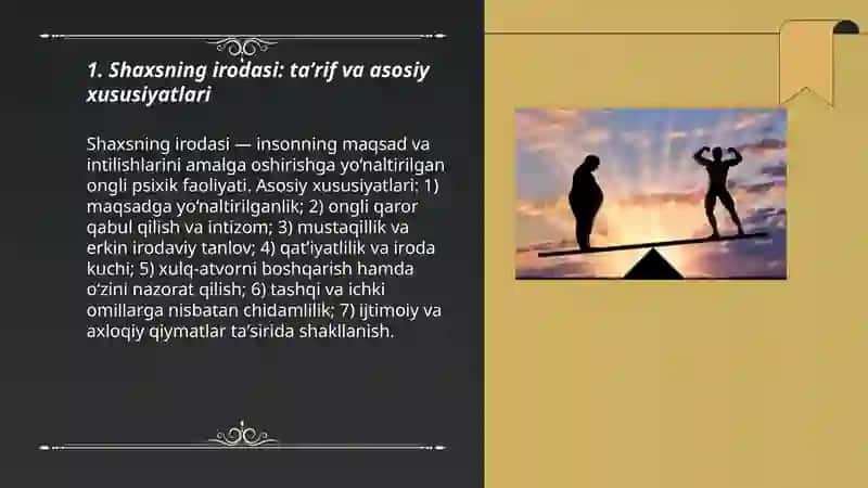 Shaxs va uning irodaviy sohasi 3