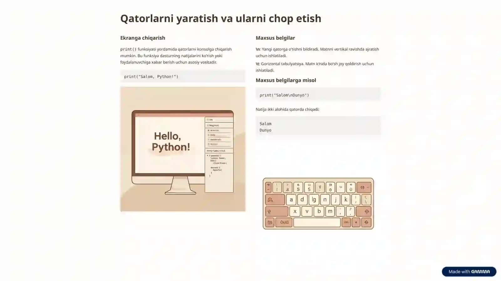 Python dasturlashda qatorlar va ular ustida amallar 3