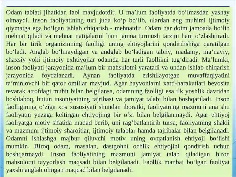 Faoliyatning psixologik talqini 3