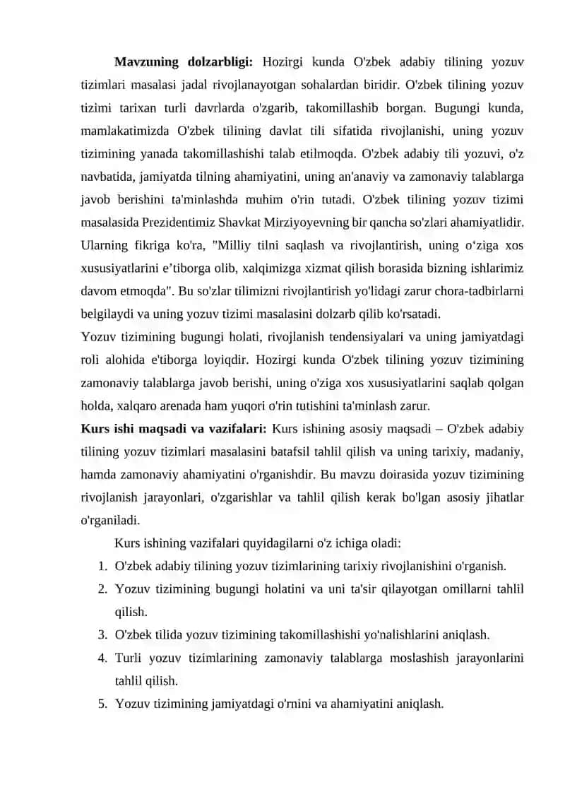 "HOZIRGI O‘ZBEK ADABIY TILI YOZUV TIZIMLARI" 3