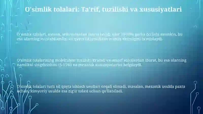 O'simlik tolalari 3