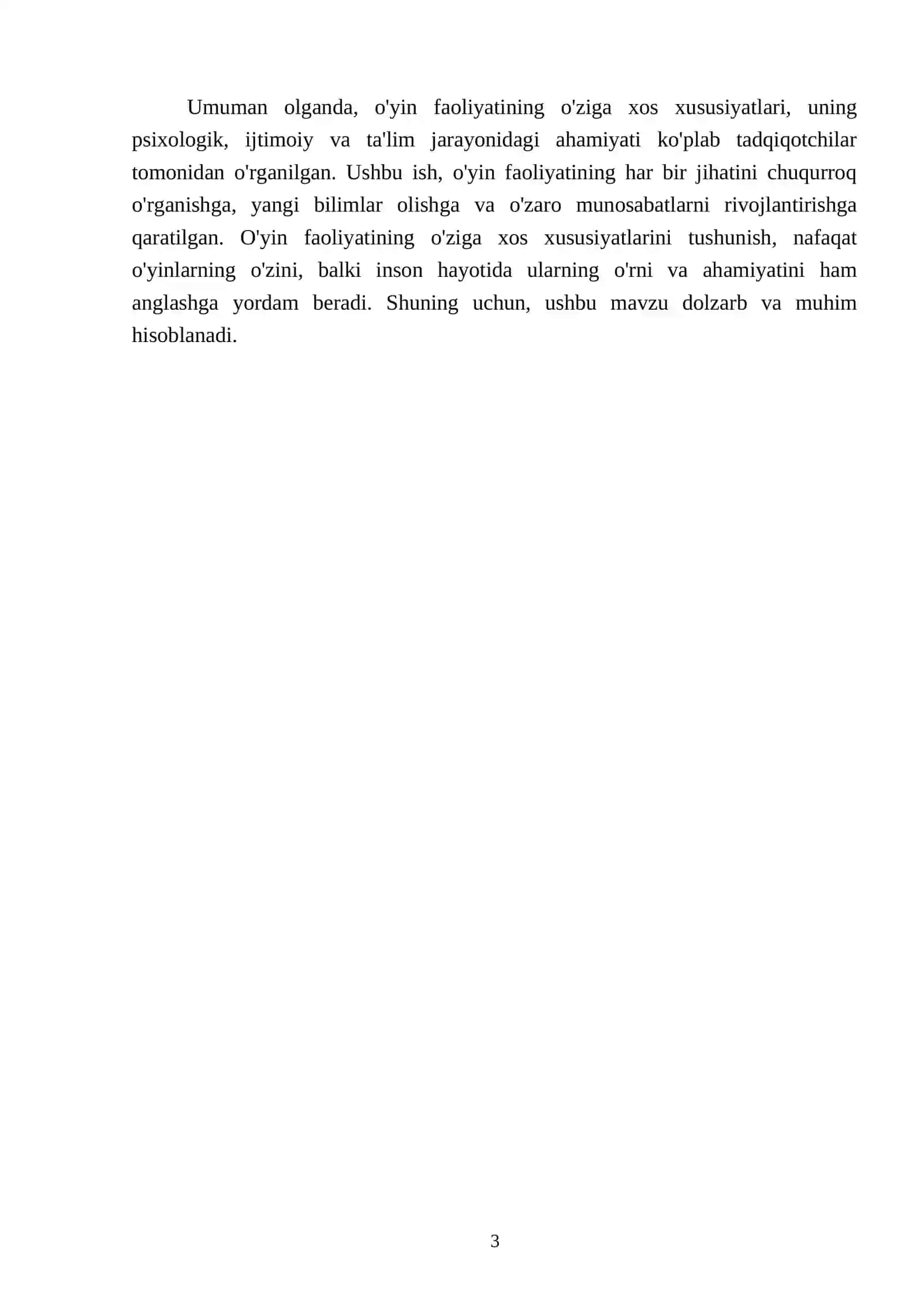 O‘YIN FAOLIYATINING O‘ZIGA XOS XUSUSIYATLARI 3