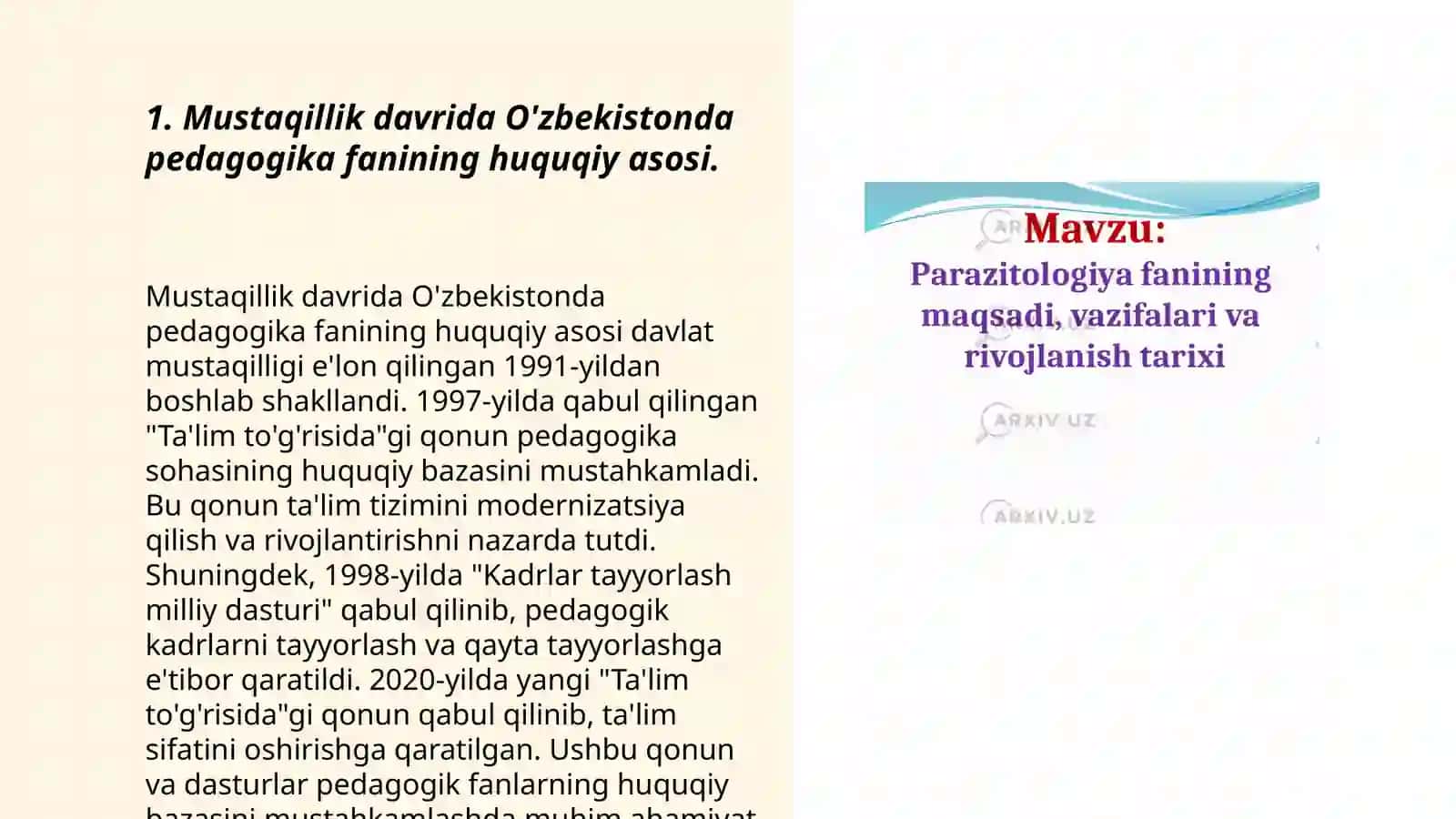 Mustaqil O'zbekistonda pedagogika fanining rivojlanish tarixi 3