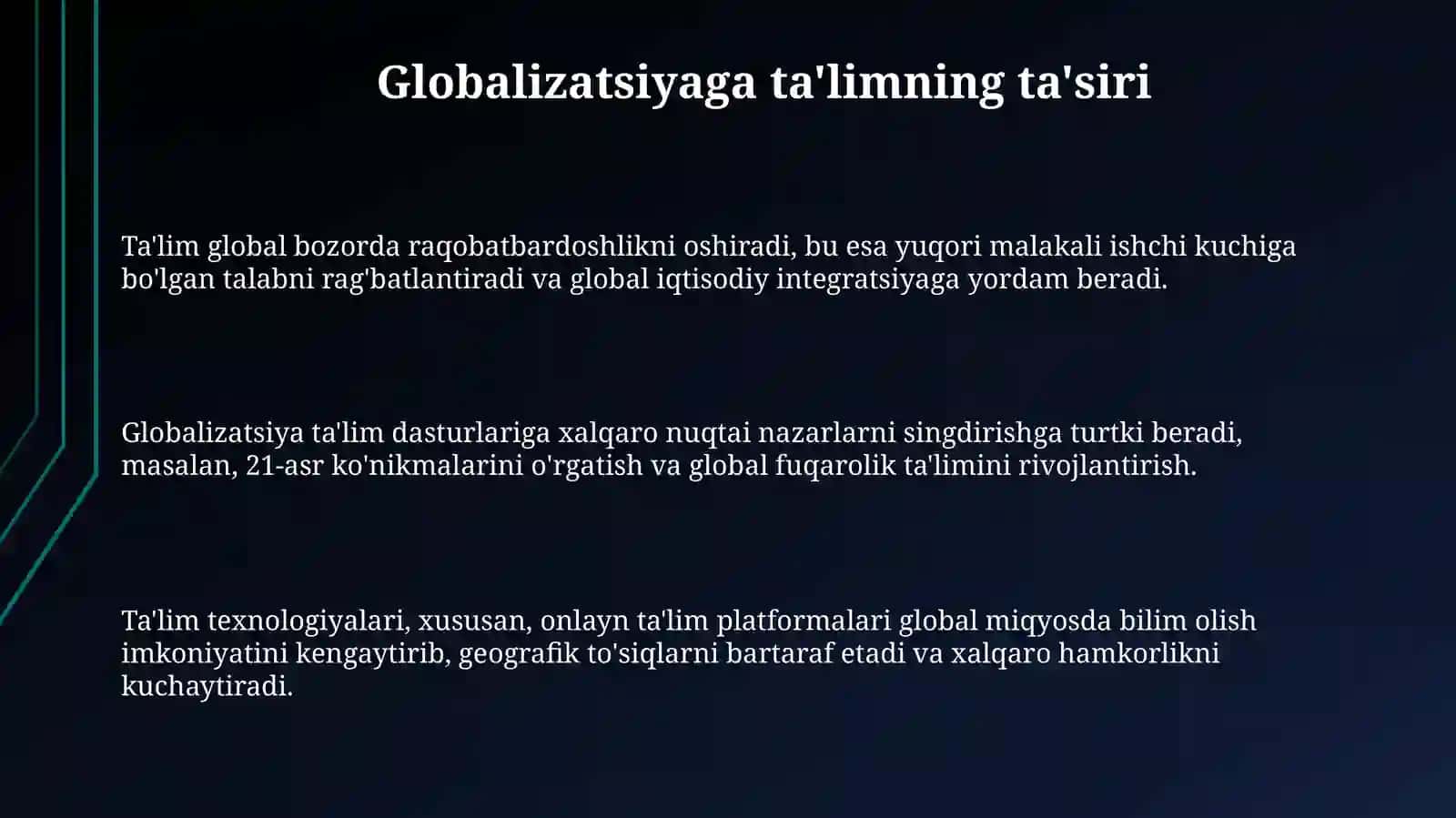 Tarbiyaning globallashuv jarayonlardagi vazifasi 3