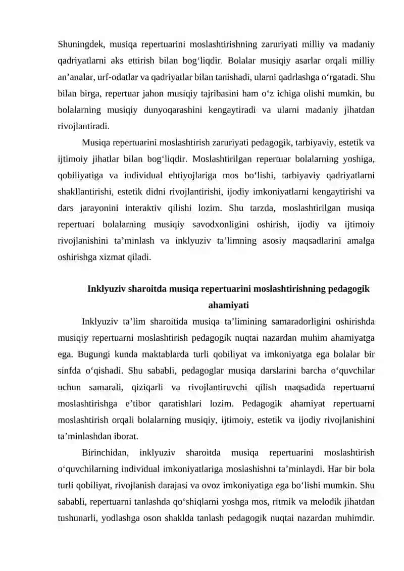 INKLYUZIV TA’LIM SHAROITIDA MUSIQA REPERTUARINI MOSLASHTIRISH 3