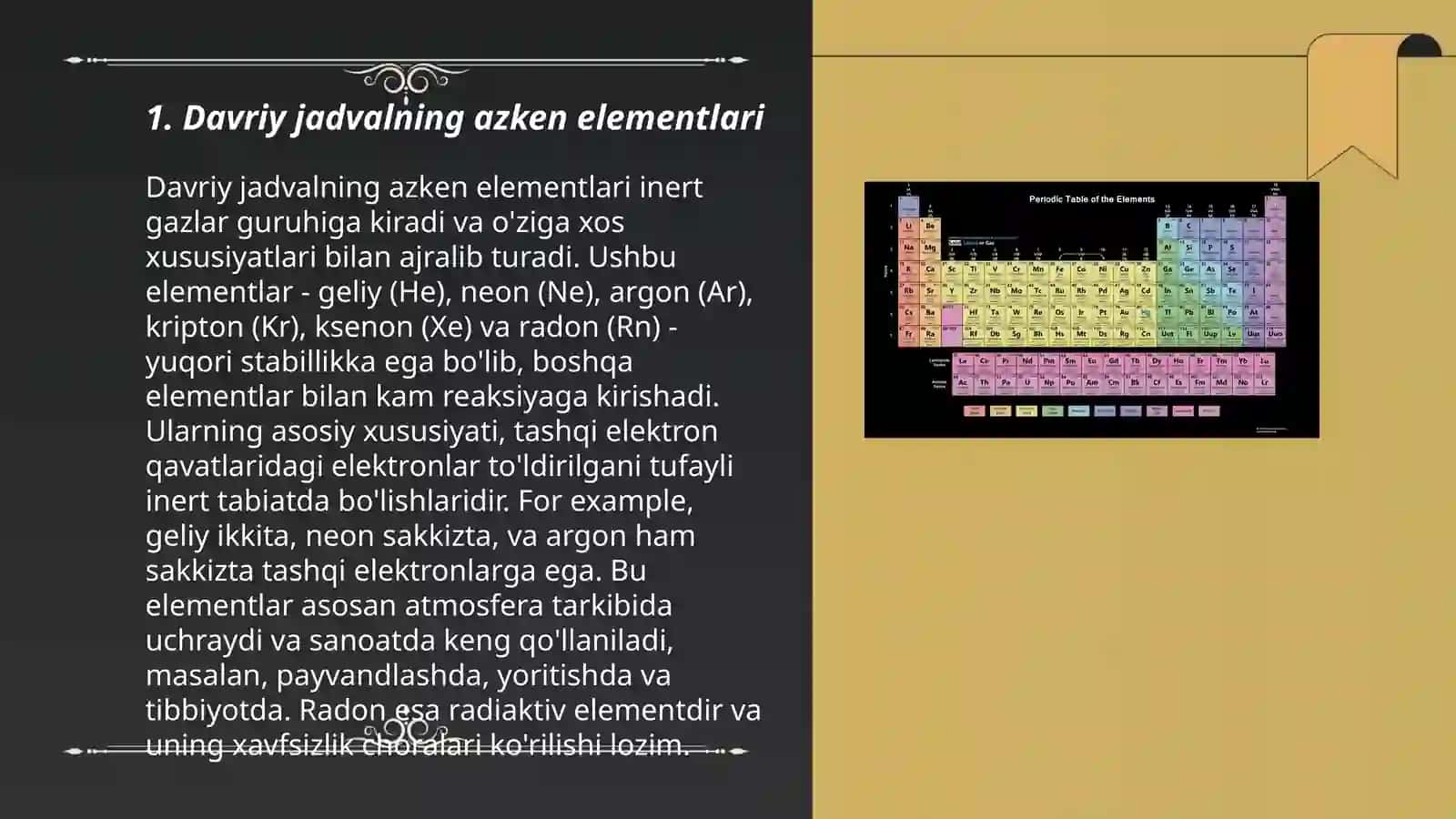 Davriy sistemadagi yangi kashf qilingan elamentlarning umumiy tavsifi 3