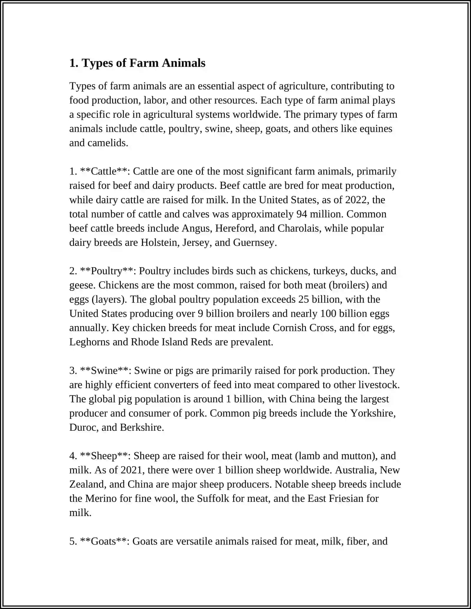 Types of Farm Animals 3