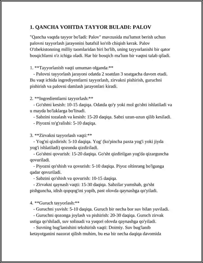 QANCHA VOHTDA TAYYOR BULADI: PALOV 3
