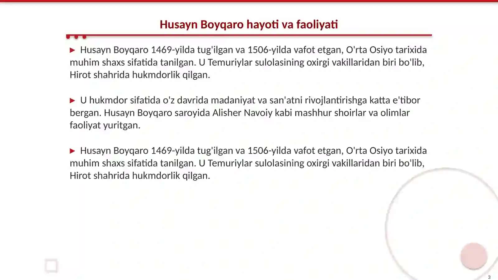 Tarix Husayn Boyqaro 3