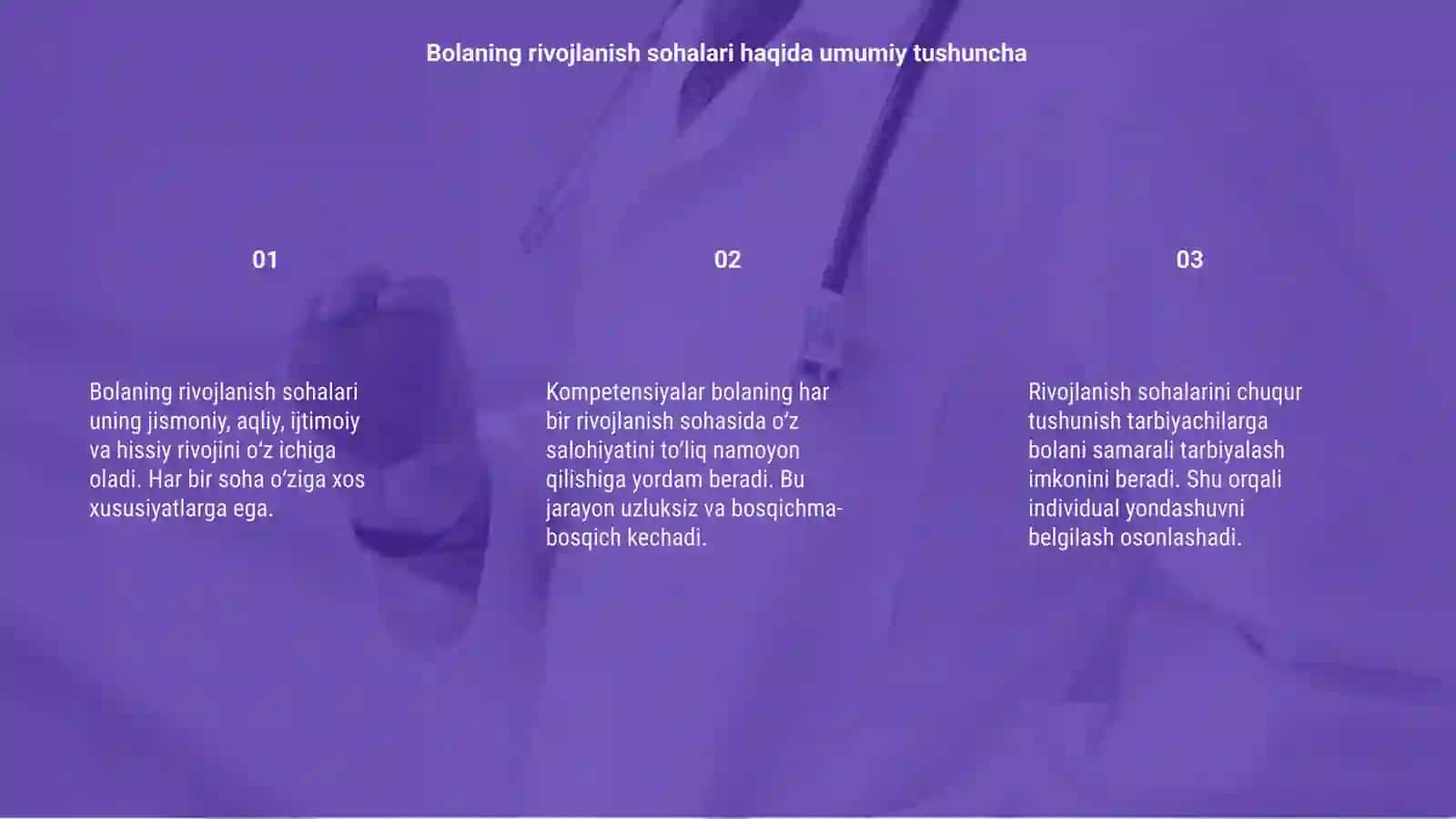 Bolaning rivojlanish sohalari kompetensiyalari 3
