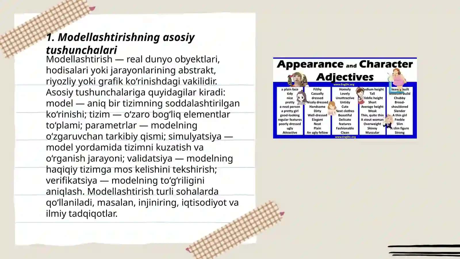 Modellashtirish va uning koʻrinishlari 3