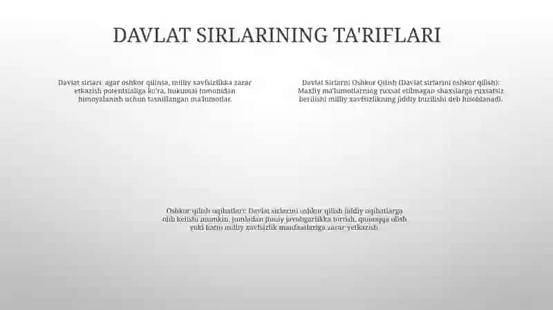 Davlat Sirlarni Oshkor Qilish 3