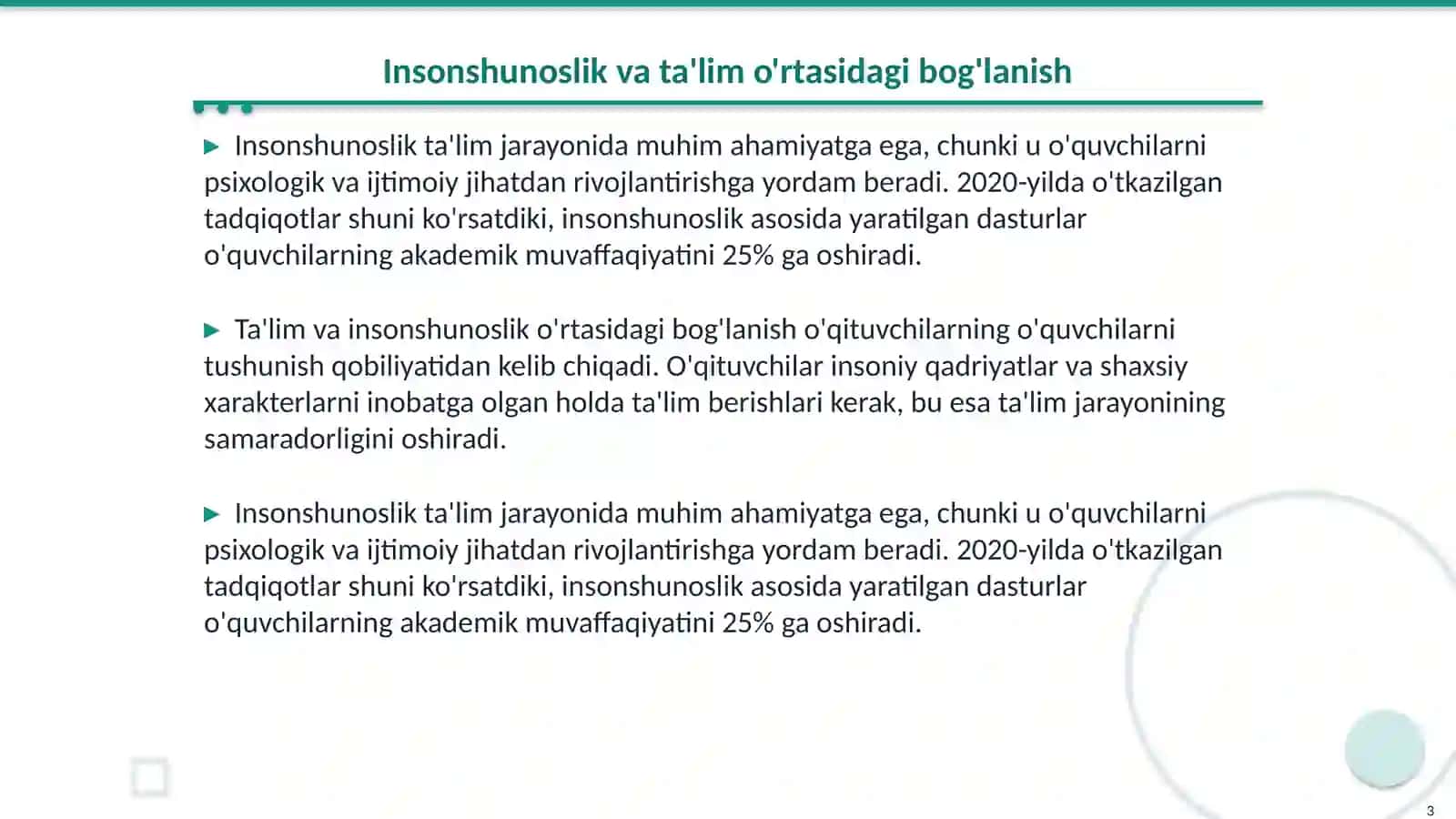 Insonshunoslik va ta'lim o'rtasidagi bog'lanish 3