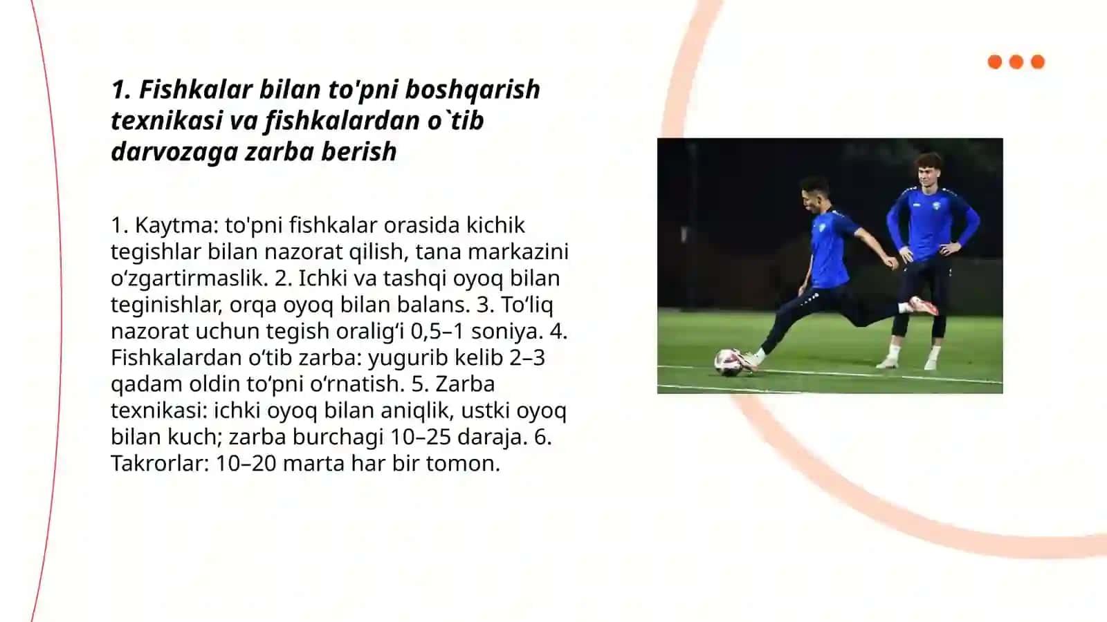Fishkalardan o`tib darvozaga zarba berish 3