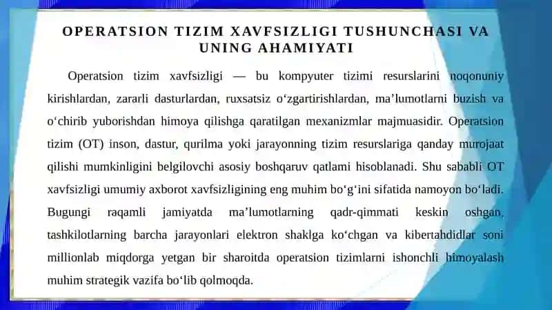 Operatsion tizim xavfsizligi tushunchasi 3