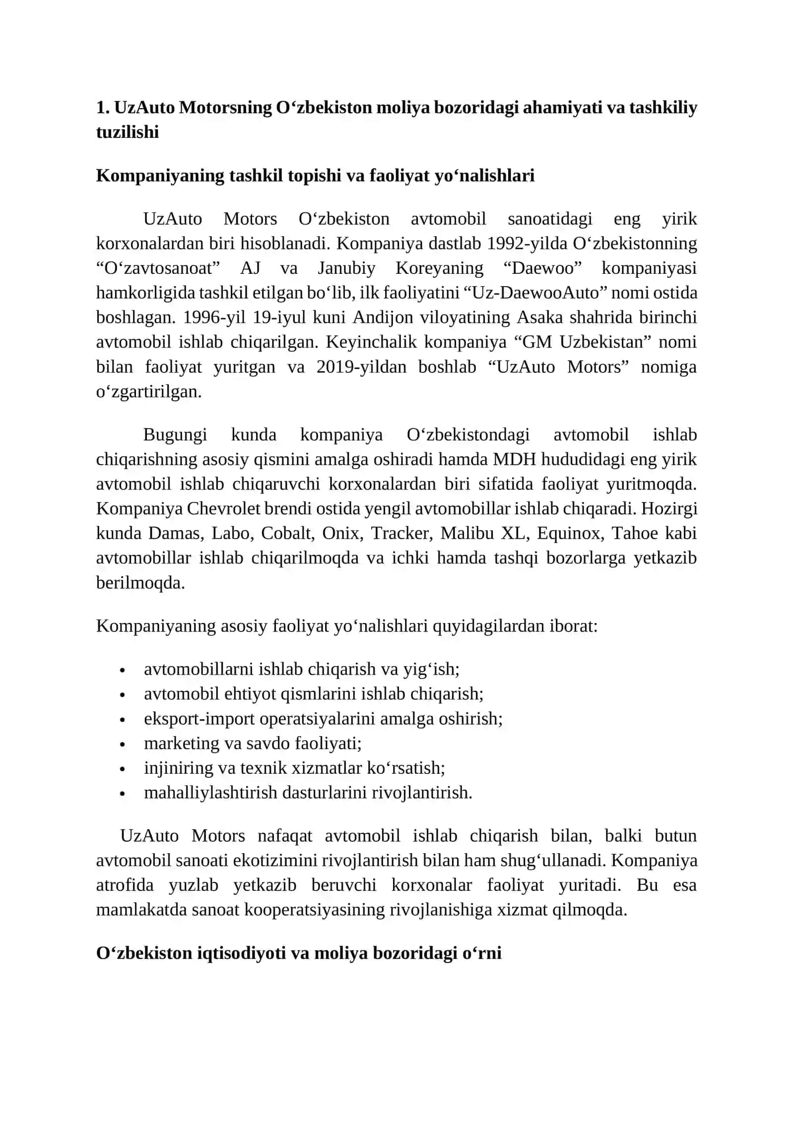 UzAuto Motors moliyaviy tahlili 3