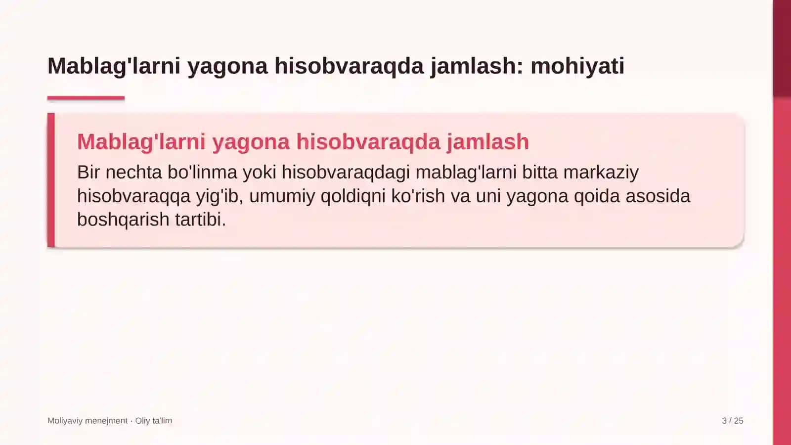 Brending agentliklarida pul mablag'larini yagona hisobvaraqda jamlash 3