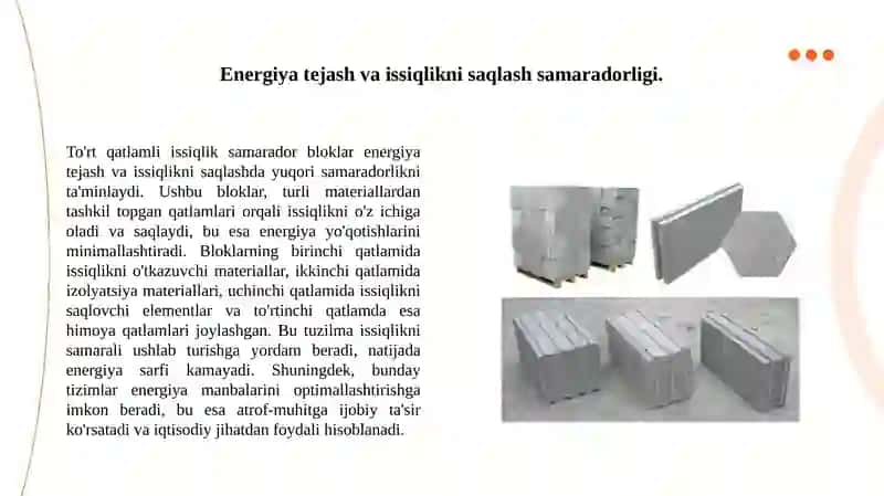 To'rtqatlamli issiqlik samarador bloklar 3