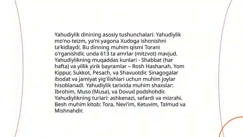 Yaxudiylik taʼlimoti, anʼana va marosimlari 3