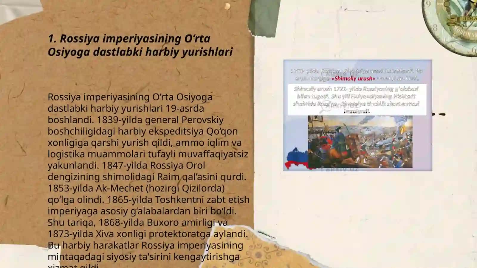 Rossiya imperiyasining O‘rta Osiyoga dastlabki harbiy yurishlari 3