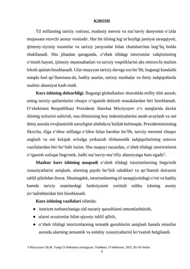 Oʻzbek tilida istorizmlar 3