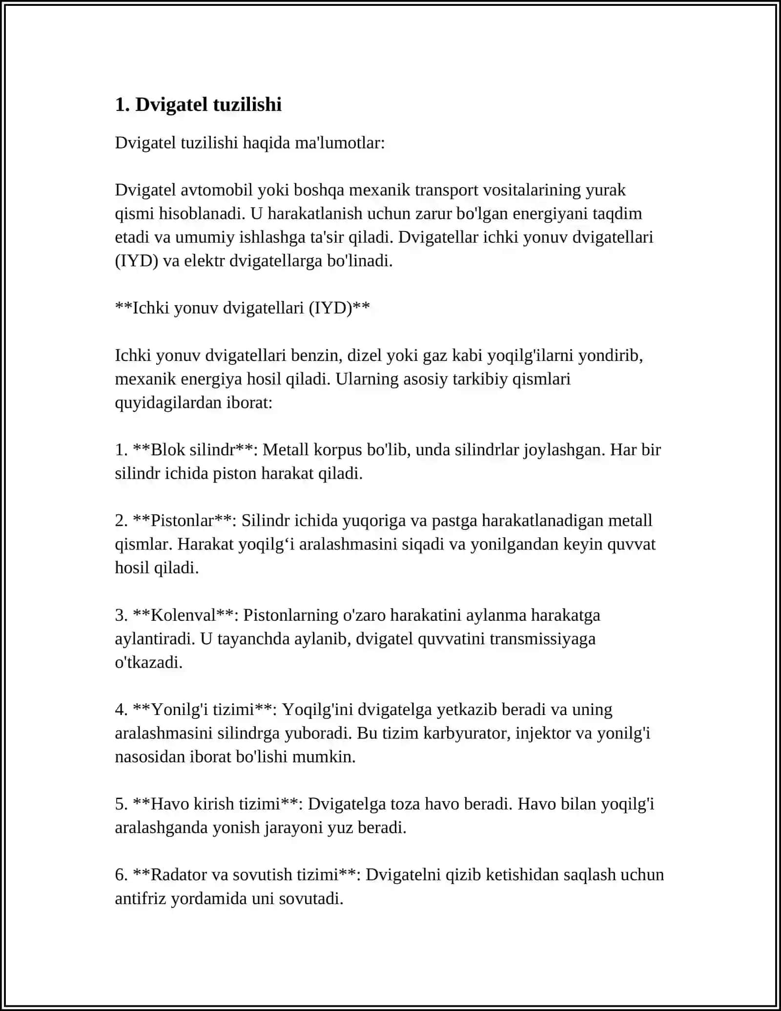 AVTOMOBIL KONSTRUKSIYASI 3