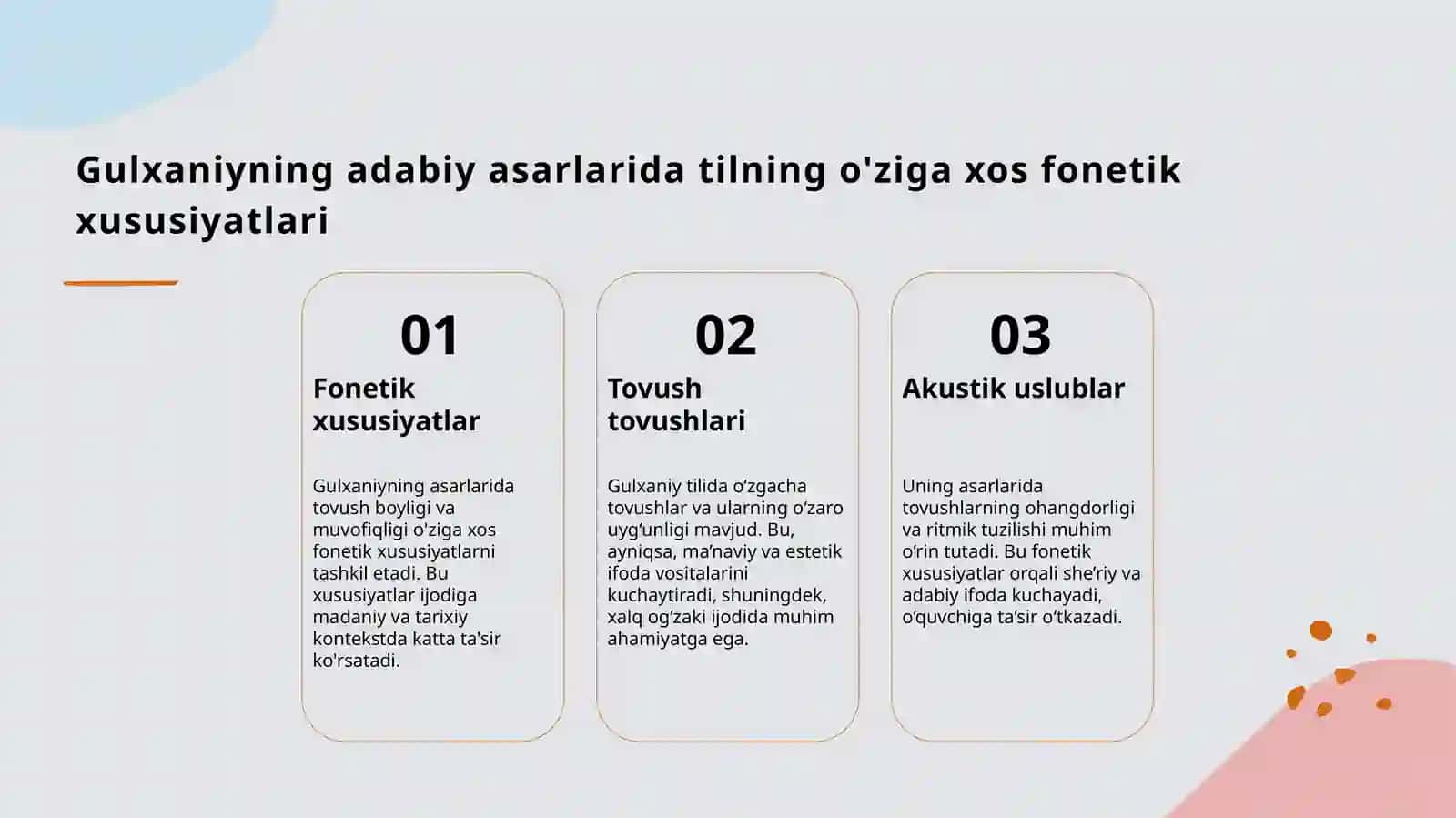 Gulxaniy asarlari tilining muhim xususiyatlari 3
