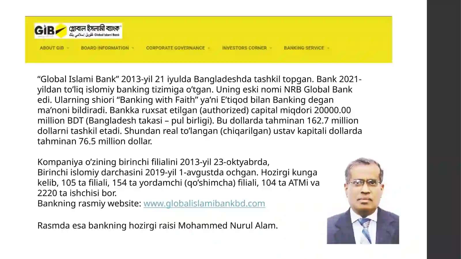 Islom Banki haqida taqdimot 3
