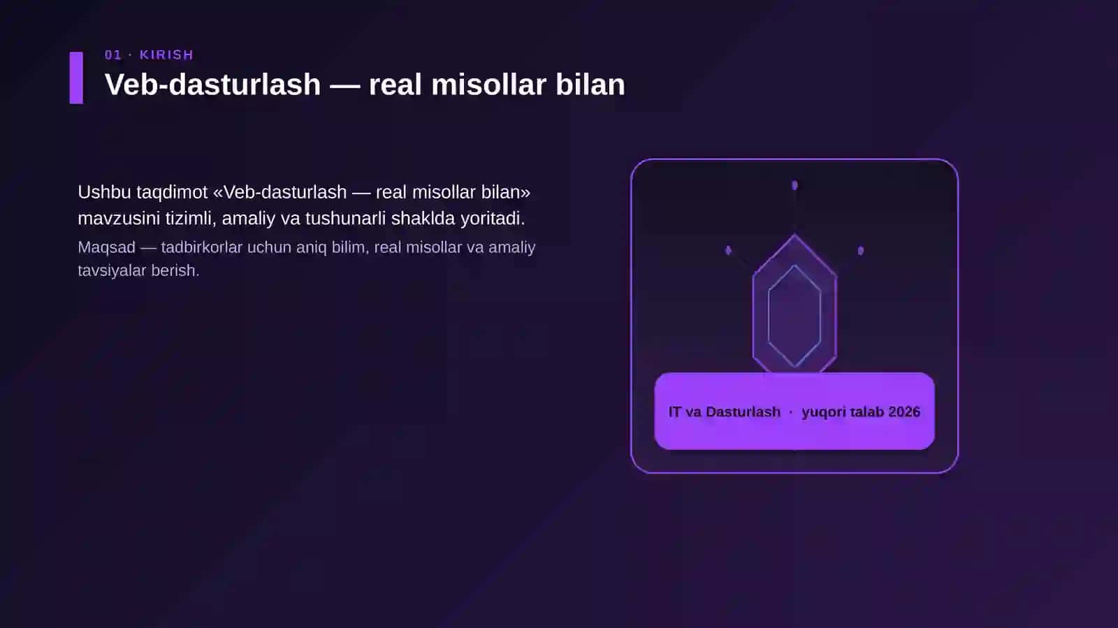 Veb-dasturlash — real misollar bilan 3