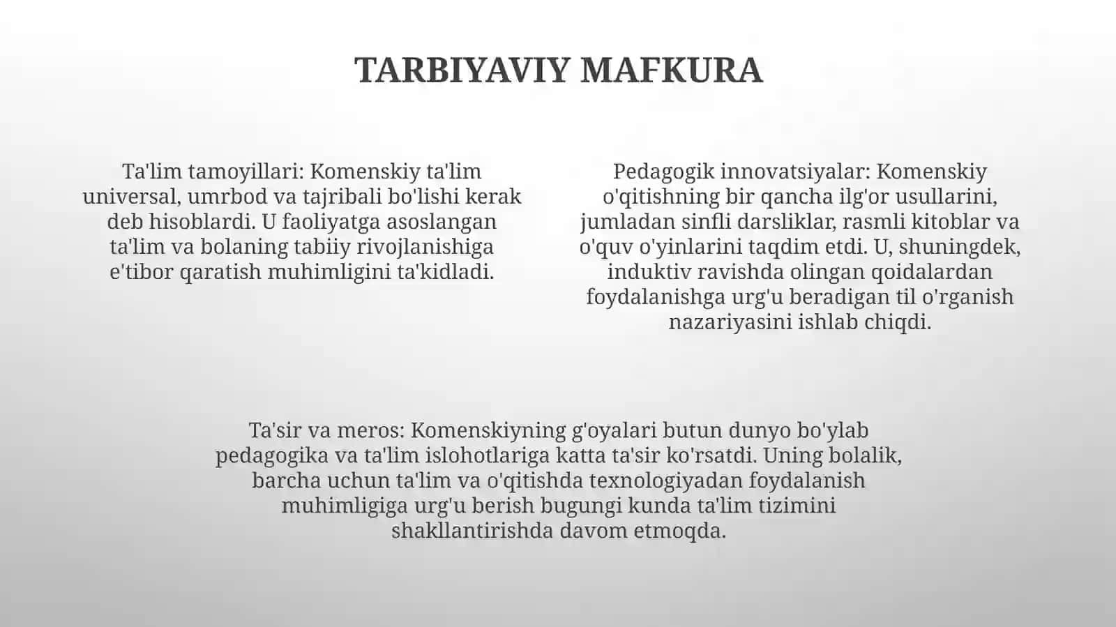 Yan Amos Komenskiyning Pedagogik G'oyalari 3