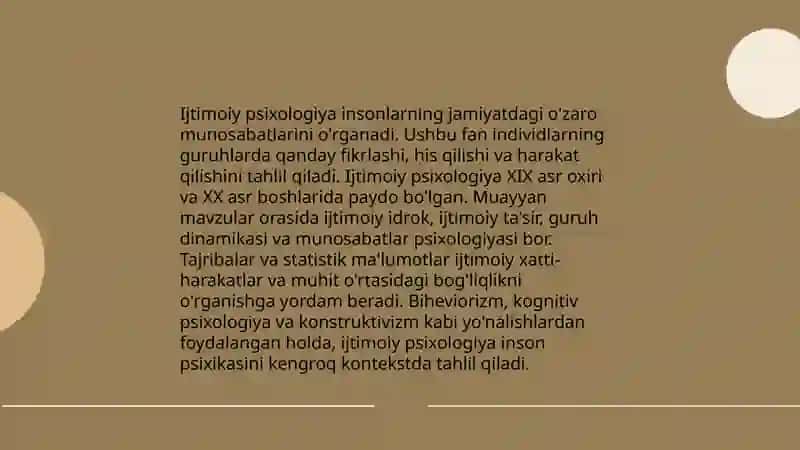 Psixologiya tarmoqlari 3