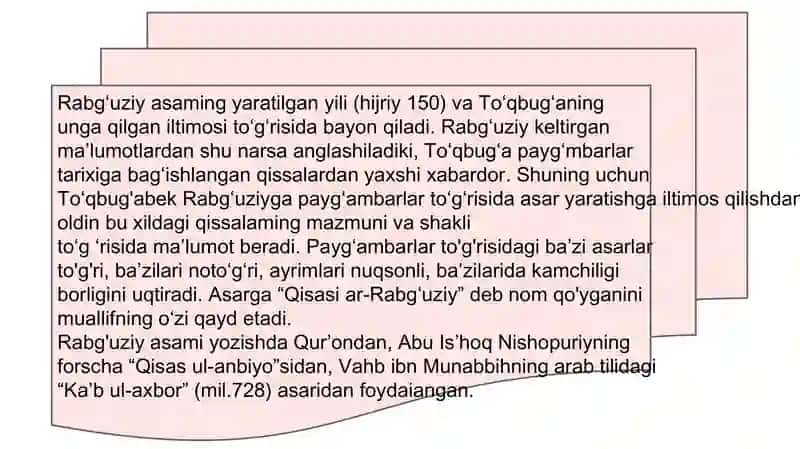 Rabg'uziy va Pahlavon Mahmud ijodi. 3