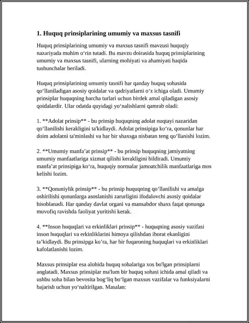 Huquq prinsiplarining tasnifi 3