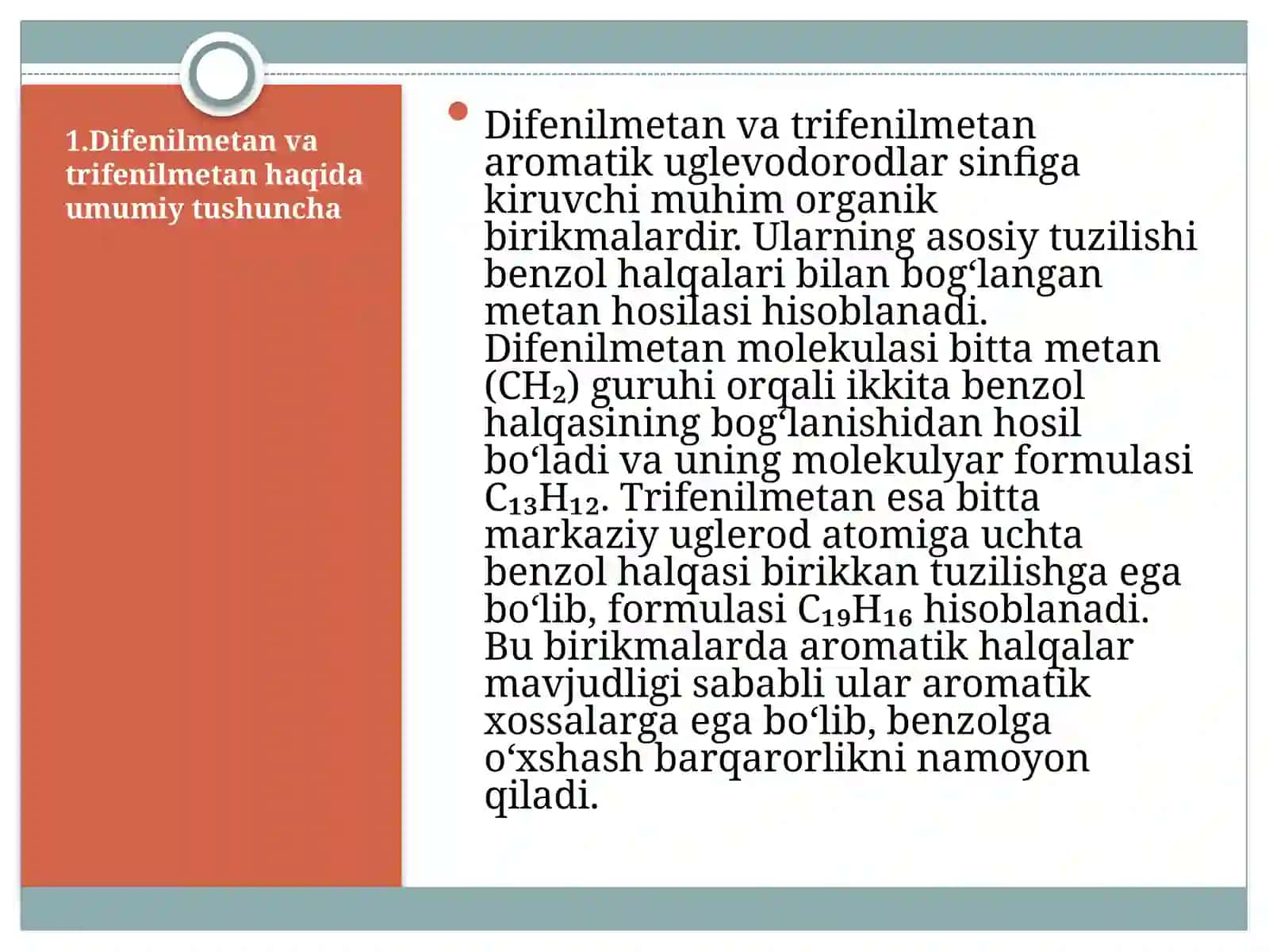 Difenil- va trifenilmetan. Olinishi va xossalari 3