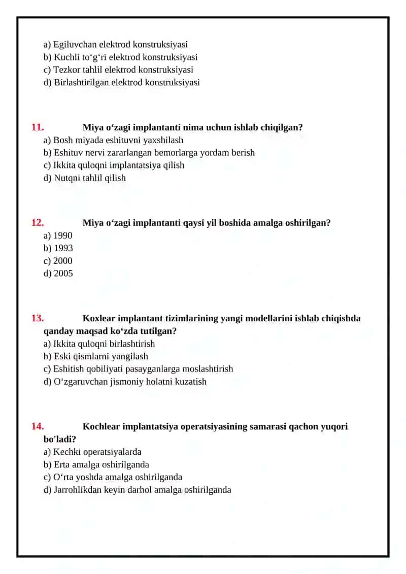 Koxlear implantli bolalar reabilitatsiyasi (TEST) 3