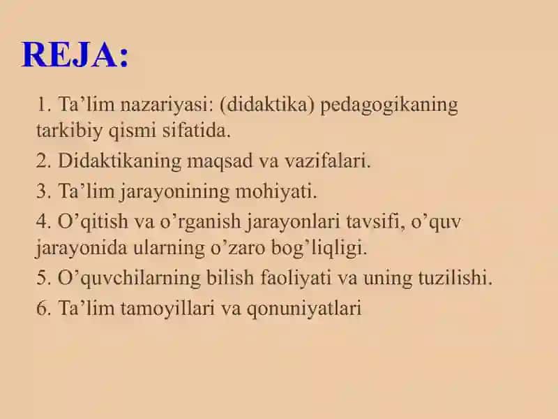 DIDAKTIKA – PEDAGOGIK TA’LIM NAZARIYASI 3