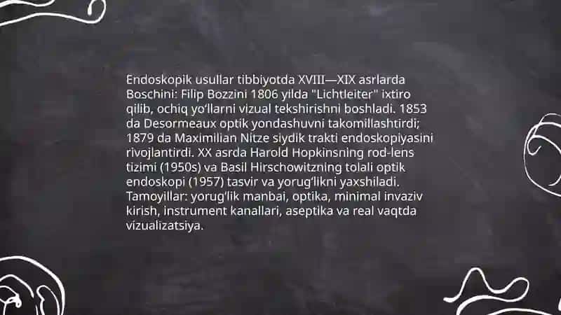 Endoskopik usullarning qoʻllanishi Tibbiyotda 3