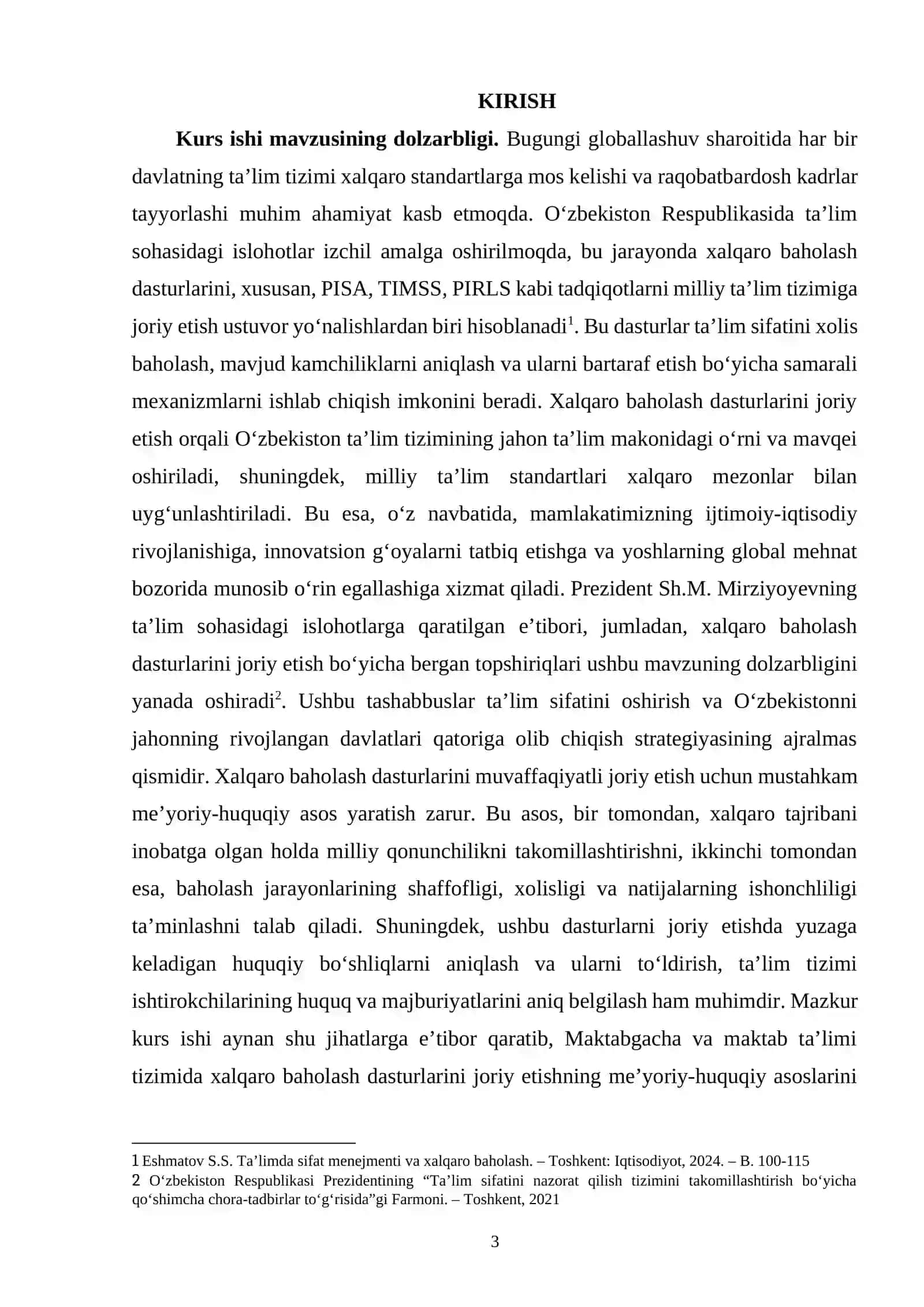 XALQ TA’LIMI TIZIMIDA XALQARO BAHOLASH DASTURLARI 3