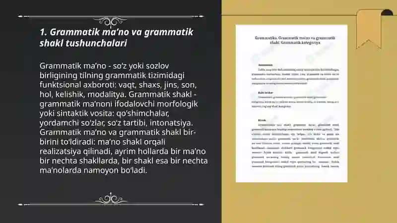 Grammatik maʼno va grammatik shakl 3