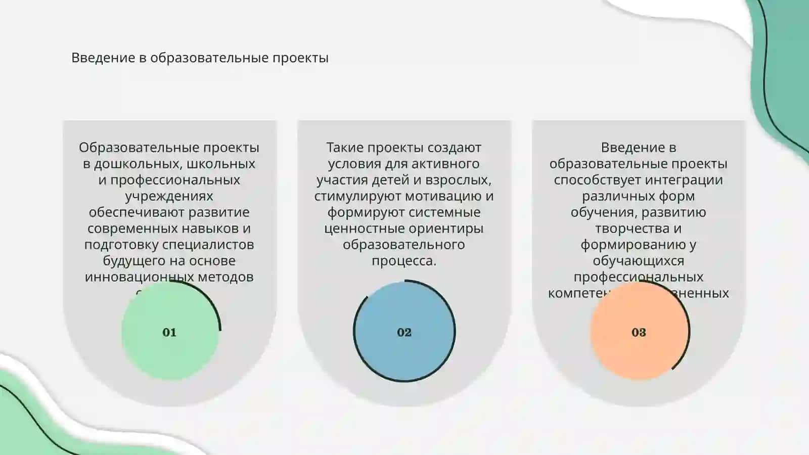 Образовательные проекты организации образовательного процесса 3