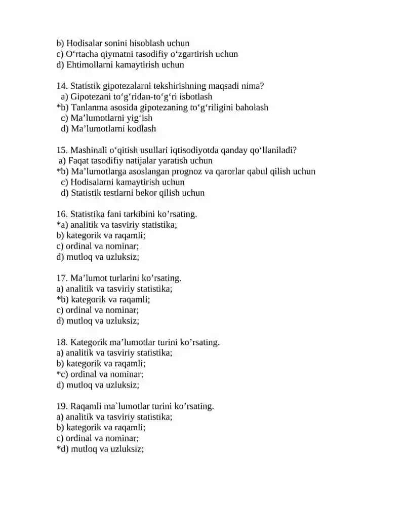 Statistika misollari 3