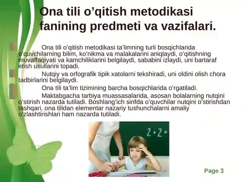 Ona tili o’qitish metodikasi 3